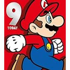 Super Mario Danilo Promotions LTD Super Mario Geburtstagskarte zum 9. Geburtstag, Kindergeburtstagskarte zum 9. Geburtstag, Super Mario Karte für Kinder, offiziell lizenzierte Geburtstagskarte