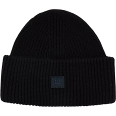 Acne Studios Pansy Brand Patch Beanie Hat - Black