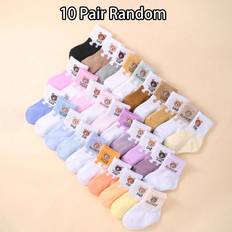 0-1M Socks Children's Clothing Shein PairsSet Of Baby Socks In Random Colors Low Cut Elastic Ankle Socks Unisex Baby Socks Newborn Boys Girls Baby Socks