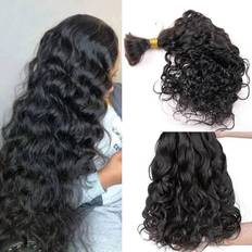 Braiding hair Eayon Hair Loose Wave Bulk Human Hair for Braiding 24" 26" 28" #1B 3-pack