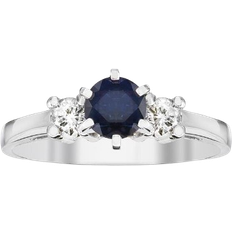 Engagement Ring - White Gold/Sapphire/Diamonds