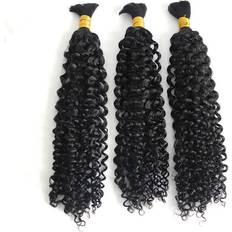 Curly human hair wigs Eayon Hair Deep Curly Bulk Human Hair For Braiding 18 inch #1B 3-pack