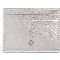 Leather Metallic Card Holder - silver - One