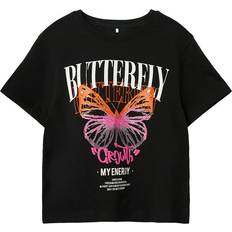 Barnkläder Name It Black Kasta Short Loose T-Shirt 122-128