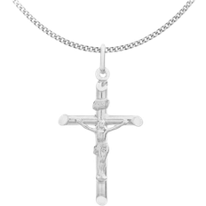 Men - Silver Necklaces T.H.Baker Crucifix Pendant Necklace - Silver