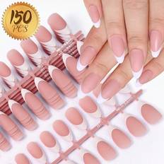 Shein French Gel Nail Tips Short Almond Gel Nail