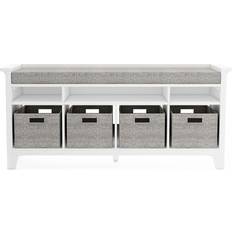 Gray Storage Benches Martha Stewart Living & Learning Storage Bench with Shelves