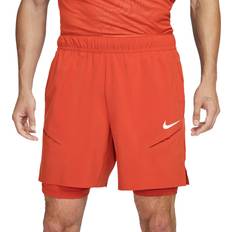 Nike Men's Dri-FIT Slam Tennis Shorts, Medium, Rust Factor/Pnkqtz/White