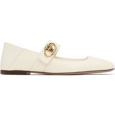 Beige Ballerines Valentino Garavani Vlogo Locker Mary-Jane - Ivory