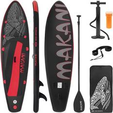Uppblåsbar Stand Up Paddle Board Makani 320x80x15 Svart-Röd, tillverkad av PVC, upp till kg, komplett uppsättning pump bärväska SUP Board Paddling Board Surfboard, olika modeller