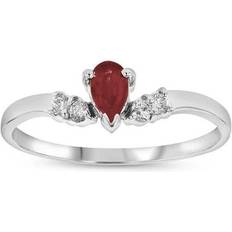 Louis Creations RL2222RD-5 0.33 CTW Diamond & Ruby Ring, 14K Gold