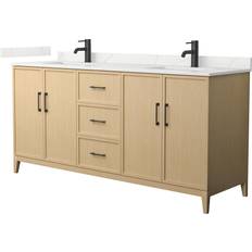 Beige Vanity Units for Double Basins Wyndham Collection Elan (WDX15302)