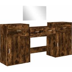 vidaXL 3276529 Smoked Oak Toiletbord 39x56.5cm 4stk