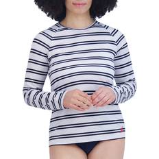 Rash Guards & Base Layers Nautica Women's Stripe Longsleeved Rashguard, Medium, White/Navy