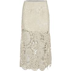 Vero Moda Lili Long Skirt - Grey/Sand Dollar