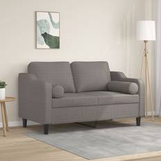 Möbler vidaXL 2-Sits Med Prydnadskuddar Taupe 120 cm Tyg Soffa