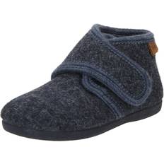 En Fant Kinderschuhe En Fant Hausschuhe Wolle Navy Melange Hausschuhe