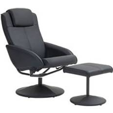 Black Armchairs Homcom Swivel with Backrest Armchair