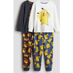 Pyjamases Children's Clothing on sale H&M Boys White 2-pack printed cotton pyjamas 1½-2Y