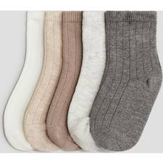 Babies Underwear H&M Baby White 5-pack textured-knit socks 5.5-7