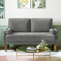 ScanMod Design Oliver Small 2 Seater Grey Velvet Sofa