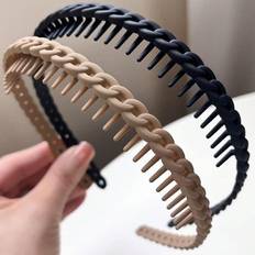 White Headbands Shein AntiSlip Hairband With Teeth Hair Accessories With Colorful Braided