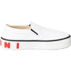 Marni Skor Marni Bomull Slip-On Sneakers Maxi-logga Baktill