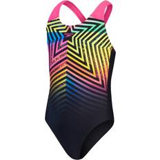 Polyamide Bathing Suits Children's Clothing Speedo Girl's Digital Placement Splashback Swimsuit - Black/Yellow