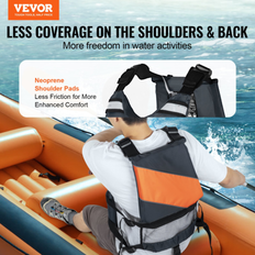 Vuxen Flytvästar VEVOR watersports life vest pfd 80n buoyancy life jacket for men & women