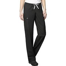 Work Clothes WonderWink womens Drawstring Cargo Short Medical Scrubs Pants, Black, Short