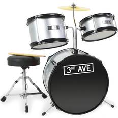 3rd Avenue 3RD AVENUE 3 Piece Silver Beginner Drum Kit 30 x 44 x 3.2cm