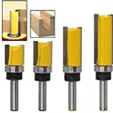 Asnomy 4 st. fräs med 8 mm skaft, kopieringsfräs överfräs spårfräs handfräs, av stål, träskärare professionell fräs träbearbetning skärverktyg, träfräs router bit