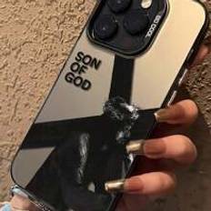 Shein st Jesus Son of God Pattern Oberoende elektroplterad knapp IMD AntiDrop Telefonfodral Kompatibel med Apple IPhone IPhone IPhone Pro Max Etc