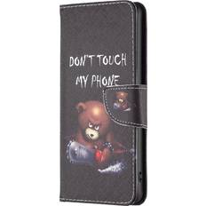 Eiderwood iPhone 16 Læder Cover m. Pung & Ståfunktion "Don't Touch My Phone" Bjørn