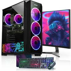 Desktop Computers HAJAAN Custom Gaming PC Desktop MSI 27' Curved RTX 4060 Ti