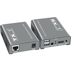 KVM Switches YINGHUA US Plug1 RX onlyHDMI KVM Extender over IP UTP/STP Cat5e/6 200M HDMI USB Extender Support 1 TX To Multi RX Via Ethernet Switch for Mouse Keyboard