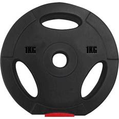 Standard 1 Inch Tri-Grip Vinyl Weight Plate Red/Black 1kg x1 Weight Plate
