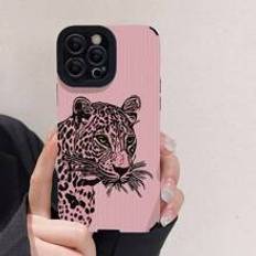 Shein Pink Leopard Pattern Pu Leather AntiDrop Painted Phone Case Compatible With Apple Iphone Multicolor 7p,XS,iPhoneX,8P,iPhone 12,iPhone 12 Pro,iPhone 12 Pro Max,Iphone 13,iPhone 14,iPhone 14 Plus,iPhone