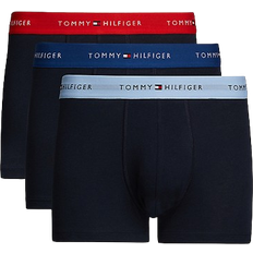 Hilfiger trunks Tommy Hilfiger Essential Logo Waistband Trunks 3-pack - Fierce Red/Well Water/Anchor Blue