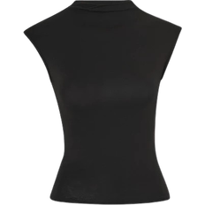 Dame - Slim Overdeler Gina Tricot Soft Touch Funnel Neck Top - Black