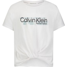 Calvin Klein Girls Tops Calvin Klein Big Girls Performance Twist-Front T-Shirt White L 12/14