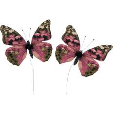 A Lot Decoration Butterfly Stitch Natural Pink Dekoration