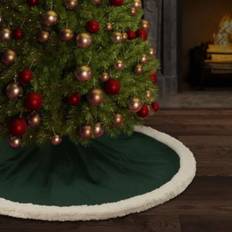 Polyester Christmas Tree Skirts J. Queen New York Casey Sherpa Christmas Tree Skirt Evergreen Christmas Tree Skirt