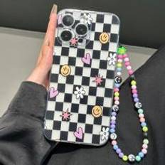 Huawei P30 Pro Mobilskal Shein Tydligt leende ansiktsuttryck Skyddande telefonfodral med snodd kompatibel med IPhone XRPro Max mjukt TPUbumperfodral med antidrop handrem och mlad de