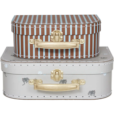 OYOY Mini Suitcase Elephant & Stripe Set of 2