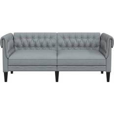 vidaXL Chesterfield Light Grey Canapé 182.5cm Canapé 2 Places