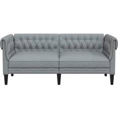 vidaXL Chesterfield Light Grey Soffa 182.5cm 2-sits