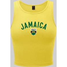 Shein Tank Tops Shein Womens Jamaica Flag Yellow Tank Top