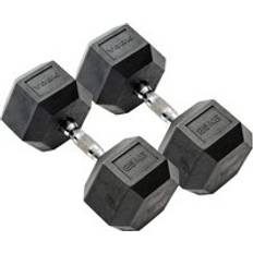 York Fitness Rubber Hex Dumbbells 2 x 25kg