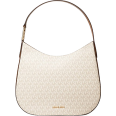 Michael Kors Kensington Large Signature Logo Hobo Shoulder Bag - Vanilla/Acorn